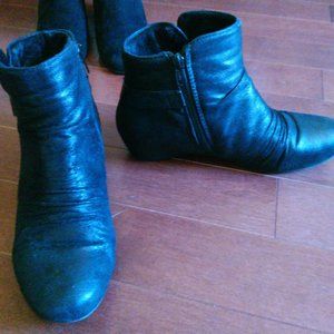 Baretraps Black Vegan Hidden Wedge Boots Size 8M 8